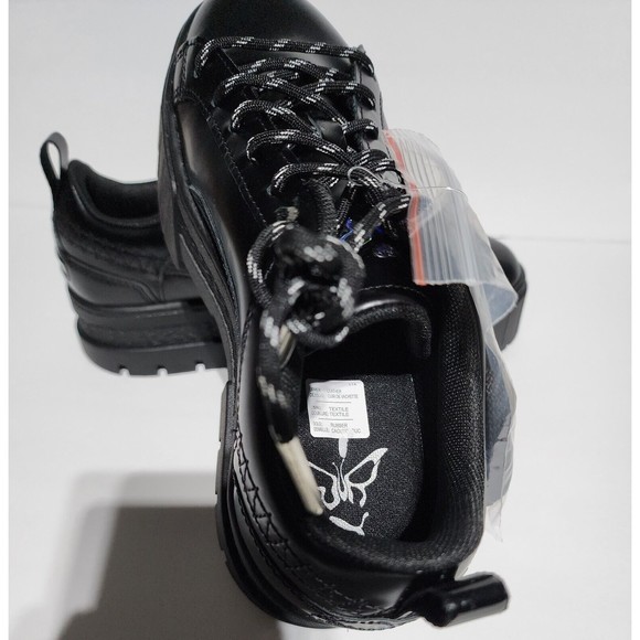 Puma x DUA LIPA Mayze Fluture Lace-Up Sneaker Black Leather Shoes WOMEN'S SIZE 8 - Picture 7 of 10